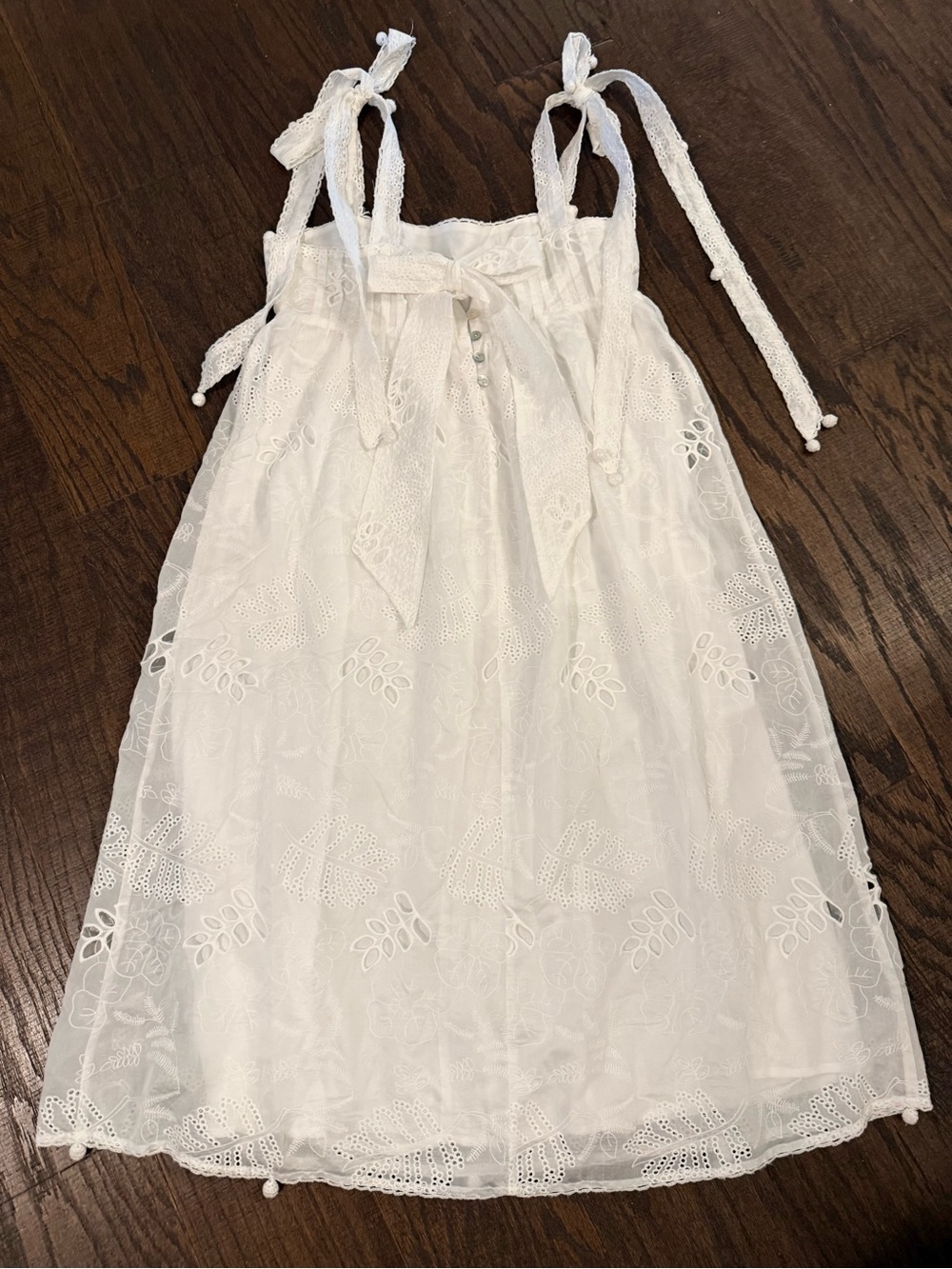 FARM Rio White Eyelet Tie-Shoulder Midi Dress - Picture 10 of 13